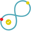 Icono de ciclo de transacción infinita del ciclo de vida del cliente